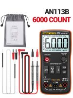 Aneng มัลติมิเตอร์ Rms จริงดิจิตอล An113b ที่มีเครื่องวัดอุณหภูมิ6000ตัวนับมิเตอร์วัดกระแสไฟทรานซิสเตอร์ Ac/dc แบบอัตโนมัติ