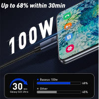 Baseus 25PCS 100W USB C ถึง USB C สาย PD Fast Charging Charger สายไฟสำหรับ Samsung Xiaomi POCO 5A สาย