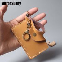 Handmade Creative Cowhide Genuine Leather Small Card Holder Bus Card Case Men &amp; Women Small Coin Purse Access Control Card Bag