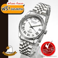 AMERICA EAGLE นาฬิกาข้อมือสุภาพบุรุษ สายสแตนเลส รุ่น AE022G - Silver / White