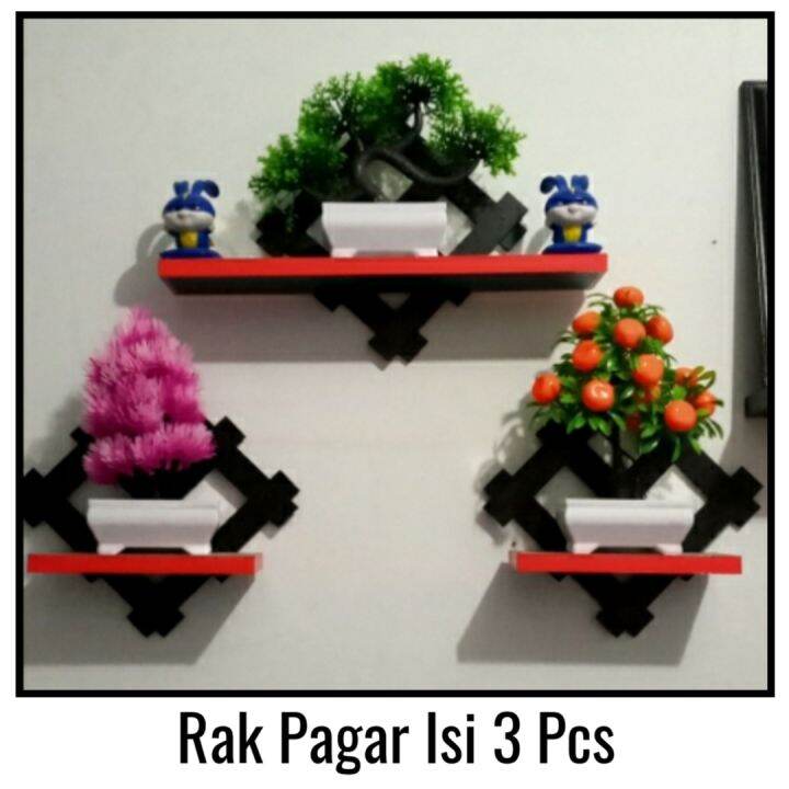 Rak Hiasan Dinding Model Pagar Isi 3 Pcs Lazada Indonesia 6413