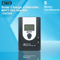 Y&amp;H 20A/30A/40A MPPT ตัวควบคุมเครื่องชาร์จพลังงานแสงอาทิตย์ 12V 24V ตัวควบคุมอัจฉริยะแผงโซลาร์เซลล์พร้อมจอ LCD รองรับ AGM เจล น้ำท่วมและการชาร์จแบตเตอรี่ลิเธียม