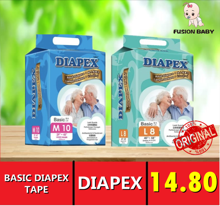 DIAPEX ADULT DIAPERS TAPE M10'S / L8'S | Lazada