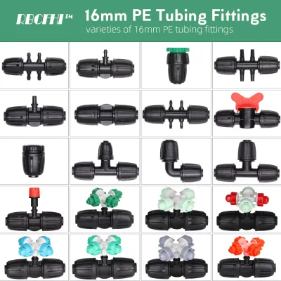 16mm PE Tubing Water Connecters Garden Irrigation Fittings 16mm x 3/8 39; 39; 1/4 39; 39; 1/8 39; 39; 6.0mm Pipe Coupling Adapter Reduced Joints