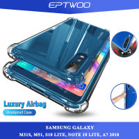 EPTWOO สำหรับ SAMSUNG GALAXY A14 A24 A25 A34 A54 A7 2018 A13 A23 A33 A53 A73 A03 A03S A02S A32 A52 A72 M31S M51 S10 NOTE 10 LITE เคสโทรศัพท์ผอมบางป้องกันรอยขีดข่วนปลอกล้างที่มีความยืดหยุ่นTPUซิลิโคนใสสี่มุมกันชนเคสปกคลุมFS-00