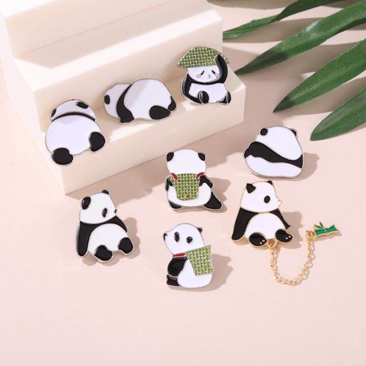 cartoon-cute-animal-panda-enamel-pins-chain-pendant-panda-milk-tea-books-bamboo-alloy-brooch-badge-sweet-woman-jewelry-gift