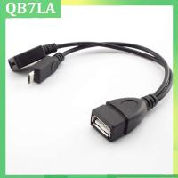 2 in 1 OTG Micro Usb Host Power Y Splitter Usb Adapter to Mirco 5 Pin Male Female Micro USB Port OTG Charging Cable QB7LA