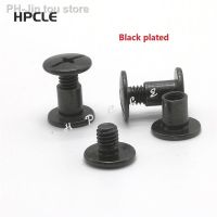 50sets M5x4/5/6/8/10/12/15/18/20/25/30 Black Plated Account Books Screw Snap Rivet Chicago Screws Book Butt Binding Nails