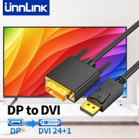 Unnlink DP to DVI Cable Displayport to DVI 24+1 24+5 Converter Adapter for Computer Host Graphics Card to Monitor