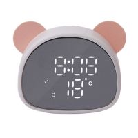 Electronic Digital Alarm Clock Cartoon Panda Mirror Clock Snooze Voice Recording Home Decor for Childrens Gift