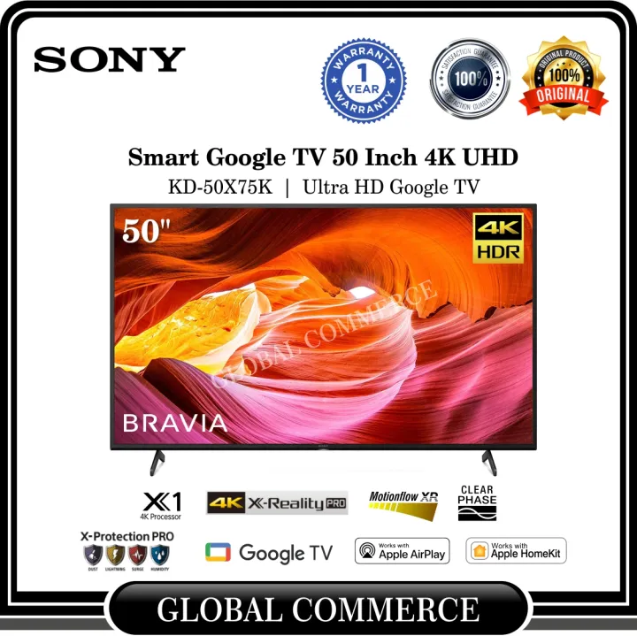 SONY BRAVIA X75K 4K UHD HDR Smart Google TV 50 Inch KD50X75K FREE