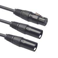 SunnE อะแดปเตอร์ปลั๊กตัวเมีย XLR แยก2แจ็คตัวเมีย Y แบบคู่3พินสายไมค์อะแดปเตอร์