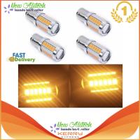 [4pcs] New Alitech 4 ชิ้นสีเหลืองอำพัน 1156 BA15S P21W LED 33SMD รถหางเปิดเบรคย้อนกลับไฟสัญญาณ 1156 yellow Signal Bulb[1156-ตูด1ขั้ว]