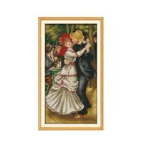 Stamped Cross Stitch Kit The Girl and Goose Decor Crafts Painting Counted Printed on Canvas 14CT 11CT Embroidery Needlework Sets