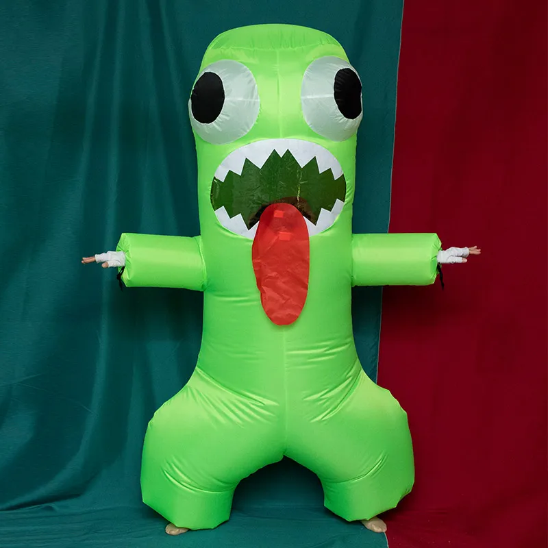 Green Rainbow Friends Traje Inflável Suit Halloween Carnaval