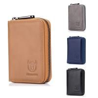 Leather Men Wallet Card Pack Zipper Card Case Holder Credit Card Bag Short Coin Purse