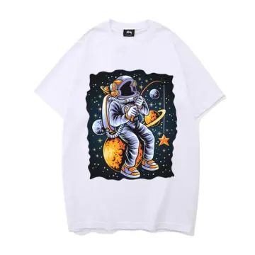 Boys Astronaut And Planet T-shirt Tee Top Short Sleeves Crew Neck