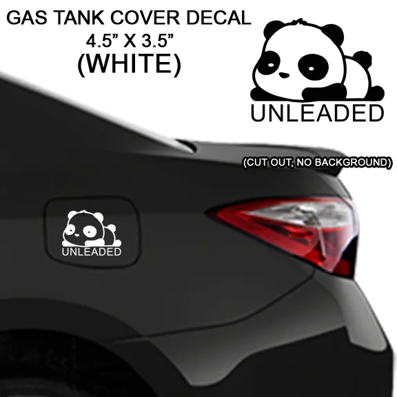 Gas Tank Cover Decal Car Sticker Sleeping Panda White Waterproof