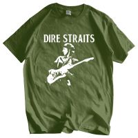 2023Newชาย O-Neck Tshirt เสื้อยืดแฟชั่นสีดำใหม่ฝ้ายสั้นผู้ชาย Dire Straits Band สัญลักษณ์เสื้อยืดยูโรขนาด Drop Shipping