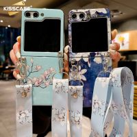 Kisscase TPU เคสโทรศัพท์ภาพดอกไม้สไตล์จีน,สำหรับ Samsung Galaxy Z Flip 5G เคสน้ำหนักเบาป้องกันการตกเคส Galaxy Z พลิก4 Flip4 Flip5กล่องกันกระแทก