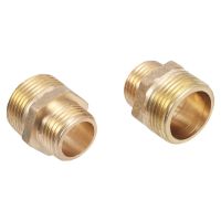 2Pcs Brass G1/2 to G3/4 Male Thread Garden Water Connectors Watertap Reducing Joints Washing Machine Connection Fittings