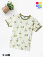 KiddeeCrew   เสื้อเด็กสีครีมต้นมะพร้าวเขียว  Cream color coconut tree shirt เหมาะสำหรับอายุ 3-12 ปี