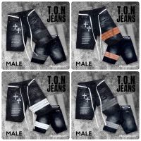 ยีนส์มาใหม่ T.O.N Jeans ราคาถูก แถมเชือกฟรี #ยีนส์ขาสั้นฟอกดำแถบปัก #ขาสั้นปักไม้กางเขน ขาสั้นผู้ชายฟอกดำ ยีนส์ขาสั้นแถบสามขีด