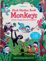 *Original* Usborne First Sticker Book- Monkeys Paperback English Sticker Story Book for Kid / หนังสือนิทานสติกเกอร์ภาษาอังกฤษปกอ่อนสำหรับเด็ก