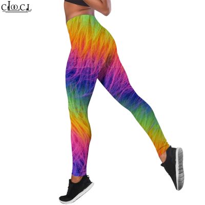 【VV】 Leggings for Push Up Color Gradient Print Pants Waist Trouser Gym Y2k Female Clothing