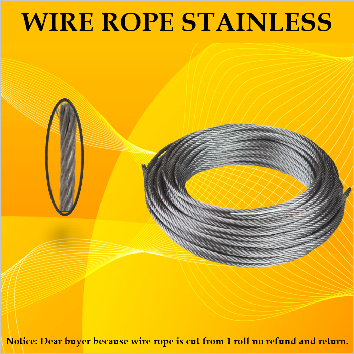 Golden Tool 5m 10m Dia 12mm 304 Stainless Steel Wire Rope Cable Clip