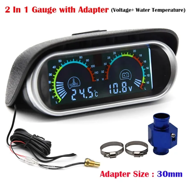 2 In 1 Car Truck Water Temperature Guage Meter Voltmeter Meter With 1 ...