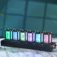 ►❏◙ RGB Glow Tube Clock DIY Kit Table Clock Luxury Digital Watch Retro Creative Light Electronic Clocks Desk Vacuum-tube Clock Gift