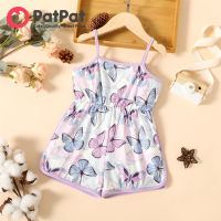 PatPat Toddler คุณวัยหัดเดินเสื้อผ้าผีเสื้อพิมพ์ Cami Rompers