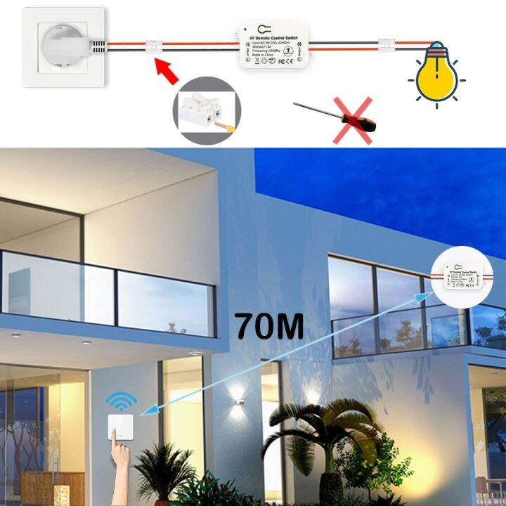 สวิตช์ไฟไร้สาย433mhz-rf-ปุ่มกดสวิตช์อัจฉริยะติดผนัง-ac-110v-220v-รีเลย์รับสัญญาณพัดลมโคมไฟสำหรับเครื่องใช้ภายในบ้านระยะไกล