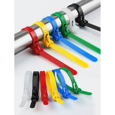 50 Pcs/Pack Color Ties Fixed Nylon May Black And Slipknot Releasable White Cable Zip Reusable