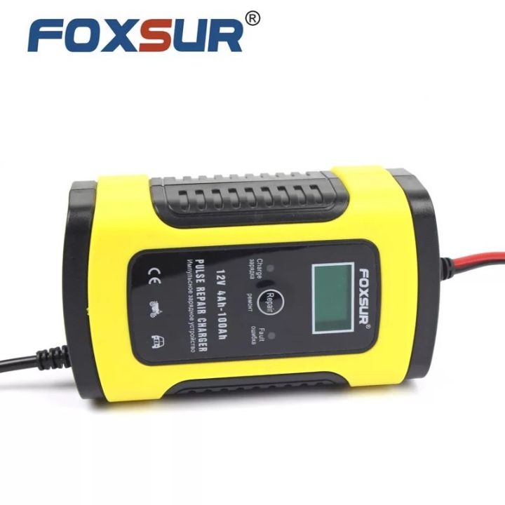 foxsur-เครื่องชาร์จอัจฉริยะและซ่อมแบตเตอรี่รถยนต์-pulse-repair-charger-12v-4-100ah-รุ่น-fbc1205d-บริการเก็บเงินปลายทาง