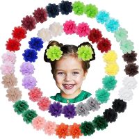 20pcs Flower Hair Ties 2inch Chiffon Elastic Band Ponytail Holders Hair Accessories for Baby Girls Infants Kids Hair Accessories