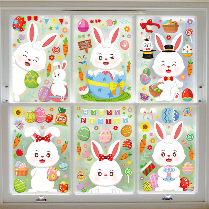 wall-stickers-static-glass-decal-egg-family-bunny-easter-window-sticker