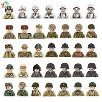 Kids Toys 10pcslot WW2 Military German Figures Building Blocks 4 Sides Printing US Soveit France Soldiers Bricks Toys For Kids