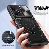 Realme C53 2023เคสสำหรับ Realme C53 C55 C 55 C 53 RealmeC55 NFC RealmeC53 4G 5G เลื่อนดึงกล้องป้องกันกรณีผู้ถือแหวนป้องกันกันชนแข็งฝาหลังเปลือก