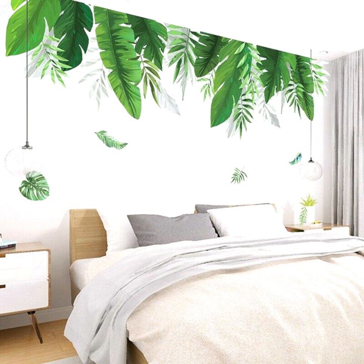 wallpaper-sticker-for-wall-wallpaper-dinding-wallpaper-sticker-for-wall-wallpaper-xunjie-background-bedroom-rainforest-self-adhesive-removable-green-leaf-home-decoration-wall-sticker-mural-decals