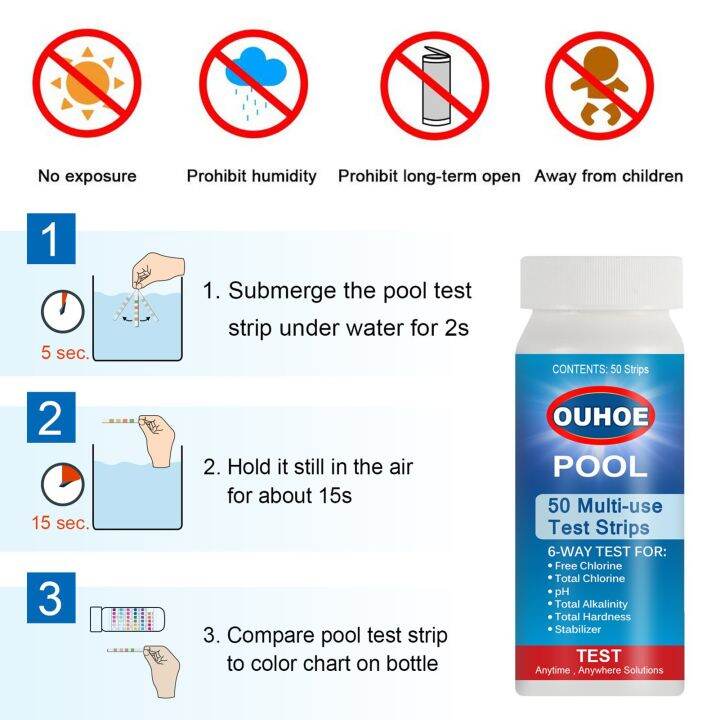 big-savings-50ชิ้นอ่างน้ำร้อนแถบทดสอบได้อย่างรวดเร็วและถูกต้องน้ำชุดทดสอบอุปกรณ์สระว่ายน้ำอ่างน้ำร้อนแถบทดสอบสำหรับคลอรีนโบรมีน-ph