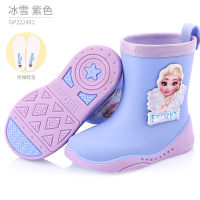 Frozen Childrens Rain Boots Ice and Snow Girls Pupils Non-slip Rubber Shoes Middle Tube Water Shoes Toddler Rain Boots