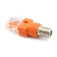 HVJ-1pcs F-type Connector Rf Female To Rj45 Male Coaxial Barrel Coupler Adapter Coax Adapter  Rj45 To Rf Connector