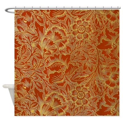 CafePress William Morris Poppy Shower Curtain Decorative Fabric Shower Curtain