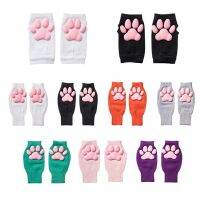 【CW】 Silicone Gloves Fingerless Pawpads Female