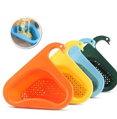 【CC】☁♘  Drain Basket SinkMultipurpose Basket Triangular Sink Shelf Multifunctional Filter All Sinks