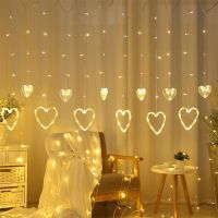 ZZOOI Led Love Heart String Light Valentines Day Effects Garland Light Curtain 8mode Fairy for Room Party Wedding Decoration Lighting