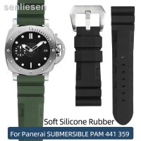 ดั้งเดิม2023☬☼สายนาฬิกายางซิลิโคนนุ่มสำหรับ Panerai SUBMERSIBLE PAM 441 359 Series 22MM 24MM อุปกรณ์นาฬิกาสายหนังสำหรับผู้ชาย