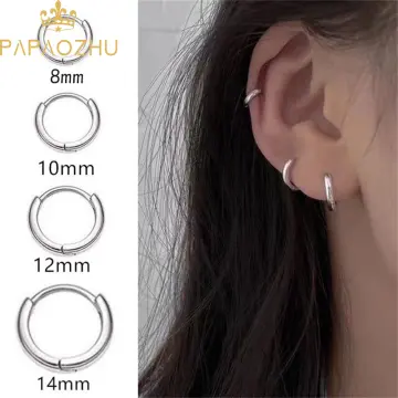 earrings for men's fashion, cool and simple men's single ball and circle  back hanging European and American men's Earrings | Shopee Philippines